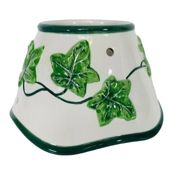 Ivy Vine Candle Shade Yankee Topper Ceramic Scalloped VTG 90s Jar Farmcore Jar S - Picture 1 of 10